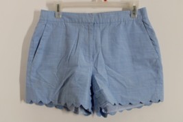 1901 Nordstrom 6 Blue Lightweight Cotton Lined Scallop Edge Shorts - £19.37 GBP