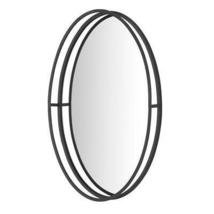 StyleWell Medium Oval Black Metal Classic Accent Mirror With Deep-Set Fr... - £117.05 GBP