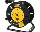 Extension Cord Storage Reel With 4-Grounded Outlets, Heavy Duty Open Cor... - $67.99