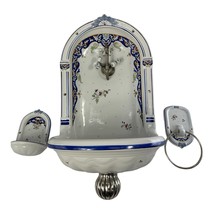 Herbeau Vieux Rouen Bathroom Sink Lavabo Niche Earthenware Wall Fountain - $1,781.99