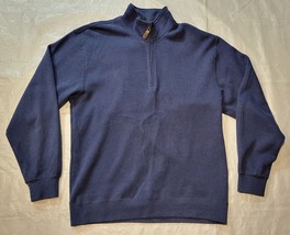 Orvis Mens Sweater Size Medium 1/4 Zip Pullover Blue Casual Cotton - £8.03 GBP