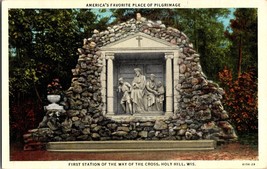 First Station of the Way of the Cross Holy Hill Wisconsin Vintage Postcard (C2) - £4.39 GBP