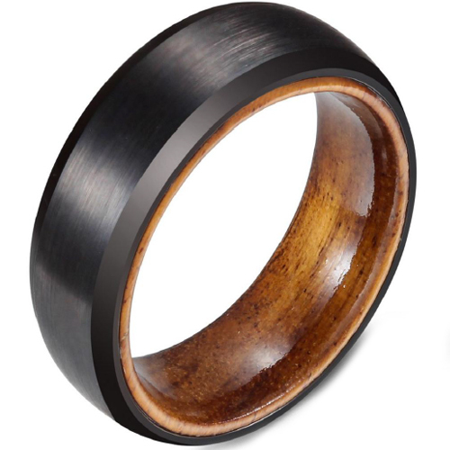 COI Tungsten Carbide Wedding Band Ring With Wood - TG4687