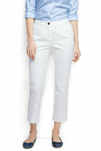 Lands End Women&#39;s Mid Rise Chino Crop Pants White New - £19.58 GBP