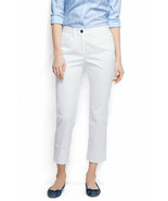 Lands End Women&#39;s Mid Rise Chino Crop Pants White New - $34.24 CAD