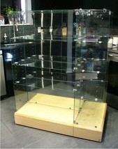 LARGE Retail Modern Contemporary Tempered GLASS DISPLAY CABINET SHELF Co... - £797.50 GBP