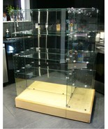LARGE Retail Modern Contemporary Tempered GLASS DISPLAY CABINET SHELF Co... - £787.98 GBP