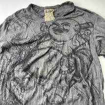 Buddha shirt Men Sz M Sute Tag Purchase Thailand Long Sleeve Gray Full P... - $18.49