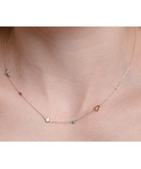 14K Gold Heart Necklace-Evil Eye Necklace-Clover Necklace-Tourmaline-Tur... - $6,813.07 MXN
