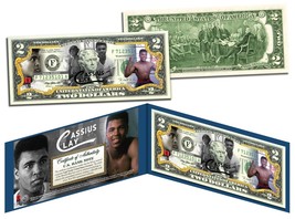 Muhammad Ali CASSIUS CLAY Colorized $2 Bill US Legal Tender OFFICIALLY L... - $293.08 MXN
