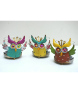 3 Piece Owl Hurricane Glass/Metal Candle Holder Set (Set of 3) - £19.09 GBP