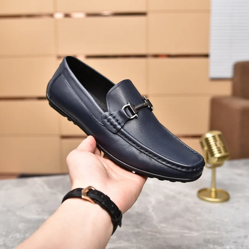 Genuine Leather Mens Shoes Casual Luxury Brand Men Loafers Moccasins Bre... - £79.34 GBP