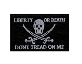Liberty Or Death Jolly Roger Calico Jack Hook Patch - £5.49 GBP