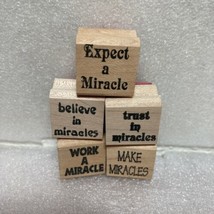 Expect A Miracle Make Miracles Work A Trust In Believe Rubber Stamp Lot of 5 WM - £11.07 GBP