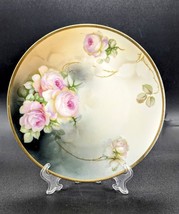 Antique Thomas Sevres Bavaria Mentone Roses Hand Painted 8&quot; Plate *SIGNED - £17.05 GBP