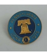 Vintage 1975 Pennsylvania Lions Club With Liberty Bell Lapel Hat Pin - $6.11 CAD