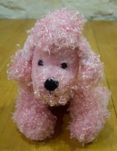 Ganz PINK FUZZY POODLE DOG 7&quot; Plush Stuffed Animal Toy - £11.69 GBP
