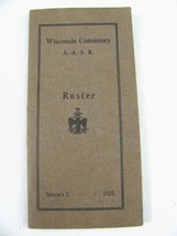 Wisconsin Consistory AASR Roster Book Jan 1922 Antique Scottish Rite Names List - £7.77 GBP
