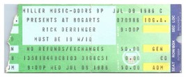 Rick Derringer Concert Ticket Stub Juillet 9 1986 Cincinnati Ohio - £27.46 GBP