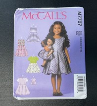 McCalls sewing pattern 7707 CDD Child/Girls&#39; Dresses and 18&quot; Doll Dress-... - $5.93
