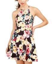 Speechless Women&#39;s Floral Halter Short Fit Flare Dress, Size 9 - $18.81