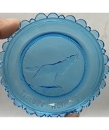 Pairpoint Tinder Wolf Glass Cup Plate Blue - $20.55 CAD