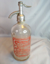 Country Club Perth Amboy NJ ACL Seltzer Bottle 1930s - £23.70 GBP