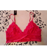 Rene Rofe Women&#39;s Bralette SMALL/X SMALL Wireless Lace Stretch-bright pi... - $11.00