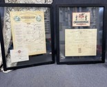 VINTAGE Pair RARE FRAMED WINE LABELS And Receipts ART DECOR Dated  1899 ... - $94.05