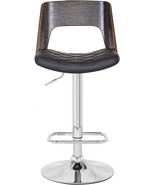 Bentwood Adjustable Swivel Bar Stool: Modern Wood Back, Weathered Oak - $2,457.92 MXN