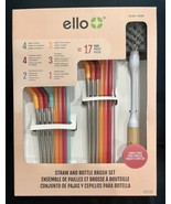ello Straw &amp; Bottle Brush 17 pc Family  Pack Dishwasher safe Eco Friendl... - $436.95 MXN