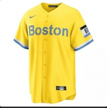 Boston Red Sox Rafael Devers Jersey #11 Nike City Connect 2021 Yellow/Blue - £131.55 GBP