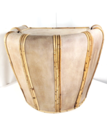 Vtg Rattan Gabriella Crespi Style Tiki Boho MCM Leather Wrapped Storage ... - $135.33 CAD