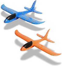 2 Pack Throwing Foam Airplanes 13.7 Inches 2 Flight Mode Glider Inertia Planes M - £19.50 GBP