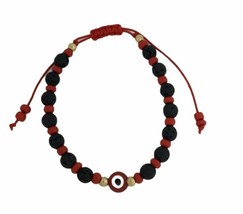 Red evil Eye Adjustable Cord Bracelet Azabache Adult Pulsera Roja mal de ojo - £11.74 GBP