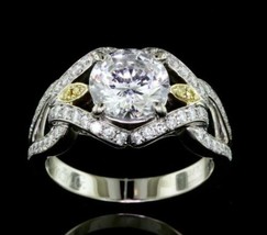 4CT Lab Created Diamond Engagement Wedding Ring Band 14K White Gold Finish - £84.43 GBP
