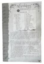 Wizardology Board Game Card Game: Replacement Part: Instructions - $2.96