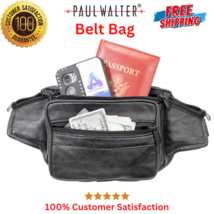 Pure Genuine Leather Waist Fanny Pack Travel Belt Bag Travel Pouch - £9.64 GBP