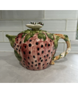 Ceramic watermelon tea pot/pitcher with butterfly lid - €15,55 EUR