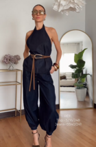 ZARA BNWT 2025. BLUE DENIM COTTON BALLOON TROUSERS PANTS. 0340/241/407 - $94.67