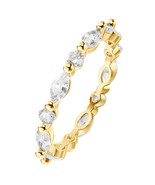 14K Gold Plated Rings Cubic Zirconia Love Ring | 2.5mm - £42.60 GBP