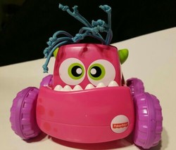 Fisher Price Press N Go Pink Monster Car Truck Baby Infant Toddler Kids Toy Roll - £10.21 GBP