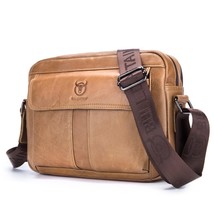 BULL CAPTAIN Double layer in Genuine Leather Shoulder Messenger Bag For Men - £77.53 GBP