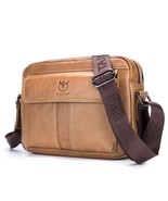 BULL CAPTAIN Double layer in Genuine Leather Shoulder Messenger Bag For Men - $97.00