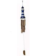 WorldBazzar Nautical Hand Carved Bamboo Wood Light House Wind Chime Ligh... - £19.50 GBP