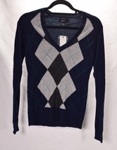 Aqua Cashmere Womens V-Neck Sweater Navy XS NWT - $99.00
