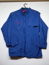 Vintage Atlantic Highlands Windbreaker Jacket M Medium Dark Blue Asymmetric - £19.74 GBP