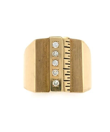 10k Gold Men&#39;s Ring w/ Ruler and Genuine Natural Diamond Accents Size 9.... - $1,084.05