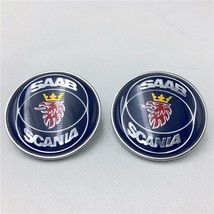 2PCS 50mm For SAAB 9000 900 9-3 Emblem  Bonnet Front 3D  Sticker Decal Auto Acce - £56.46 GBP