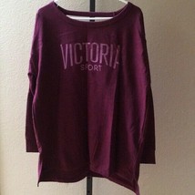 New Victoria&#39;s Secret Sport VSX Open Back Sweatshirt Burgundy Size M - $49.49